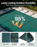 VEVOR Couverture de sécurité pour piscines creusées 4,3 x 7,9 m maille verte couverture de sécurité taille 4,9 x 8,5 m avec outils d'installation pour piscine d'hiver, résister au soleil, au vent - image 4