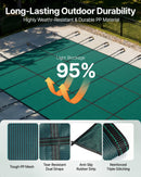 VEVOR Bâche Piscine Rectangulaire 5,5 x 10,4 m Couverture Protection Piscine PP contre Débris Neige Protège Piscine Maille Serrée Ressort Inox Boulon Sol Laiton pour Piscines 4,9 x 9,8 m Maison Vert - image 4