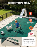VEVOR Bâche Piscine Rectangulaire 5,5 x 10,4 m Couverture Protection Piscine PP contre Débris Neige Protège Piscine Maille Serrée Ressort Inox Boulon Sol Laiton pour Piscines 4,9 x 9,8 m Maison Vert - image 5