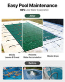 VEVOR Bâche Piscine Creusée 5,47x11,47 m PP Couverture Protection Piscine Rectangulaire contre Débris Neige Protège Piscine Maille Serrée Boulon Terre Laiton pour Piscines 4,87x11 m Maison Jardin Vert - image 6