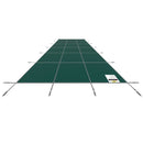 VEVOR Couverture de sécurité pour piscines creusées 6,1 x 12,2 m maille verte couverture de sécurité taille 6,7 x 12,8 m avec outils d'installation pour piscine d'hiver, résister au soleil, au vent - image 12