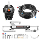 VEVOR Kit Direction Hydraulique Hors-bord 90 hp Système Direction Hydraulique Bateau pour Monomoteur Station Unique, avec Pompe Barre 6,9 MPa, Cylindre Verrouillage Bidirectionnel, Flexibles 7,3 m - image 2
