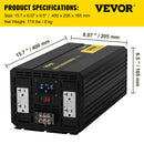 VEVOR Onduleur Onde Sinusoïdale Modifiée 5000 W CC 12 V vers CA 110 V Écran LCD - image 8