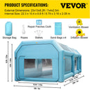 VEVOR Cabine de Peinture Gonflable 7x4x2,5 m, Tente Pulvérisation Gonflable pour Voiture, avec Système de Filtration 2 Souffleurs, en Oxford, Station de Travail de Peinture Automobile, Garage, Atelier - image 8