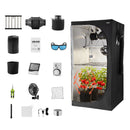 VEVOR Chambre de Culture 100x100x200 cm Tente de Culture Kit Complet avec Éclairage LED Spectre Complet, Système Ventilation, Mylar 600D Hautement Réfléchissant, pour Plantes Intérieur Fleurs Légumes