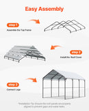 VEVOR Abri de voiture en métal robuste, 3 x 4,5 m, abri de garage extérieur avec cadre et toit en acier galvanisé, auvent pour voiture multi-usage avec parois latérales amovibles, pour pick-up, bateau - image 7