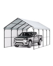 VEVOR Abri de voiture en métal robuste, 3,6 x 6 m, abri de garage extérieur avec cadre et toit en acier galvanisé, auvent pour voiture multi-usage avec parois latérales amovibles, pour pick-up, bateau