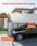VEVOR Abri de voiture en métal robuste, 3,6 x 6 m, abri de garage extérieur avec cadre et toit en acier galvanisé, auvent pour voiture multi-usage avec parois latérales amovibles, pour pick-up, bateau - image 4