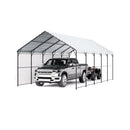VEVOR Abri de voiture en métal robuste, 4 x 8 m, abri de garage extérieur avec cadre et toit en acier galvanisé, auvent pour voiture multi-usage avec parois latérales amovibles, pour pick-up, bateau - image 2