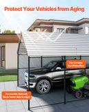 VEVOR Abri de voiture en métal robuste, 4 x 8 m, abri de garage extérieur avec cadre et toit en acier galvanisé, auvent pour voiture multi-usage avec parois latérales amovibles, pour pick-up, bateau - image 4