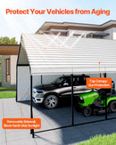 VEVOR Carport, 5,8x7,45 m, Abri de Voiture Métal Robuste, Abri Garage Extérieur avec Cadre Toit en Acier, Parois Latérales Amovibles, Auvent Stockage d'Auto pour Pick-up, Bateau, Camions, Tracteurs - image 4