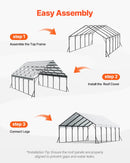 VEVOR Carport, 5,8x7,45 m, Abri de Voiture Métal Robuste, Abri Garage Extérieur avec Cadre Toit en Acier, Parois Latérales Amovibles, Auvent Stockage d'Auto pour Pick-up, Bateau, Camions, Tracteurs - image 7