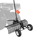 VEVOR Râteau Paysager Tracté 122 cm Râteau Déchaumeur Remorquable Compatible avec Tracteurs Utilitaires pour Entretien du Gazon, Aération de Pelouse, avec 24 Dents en Acier, Hauteur Angle Réglables