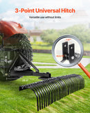 VEVOR Scarificateur Tracté 183 cm Râteau Scarificateur à Remorquer pour Tracteurs Attelage 3 Points Catégorie 1, Jardin, Ferme, Entretien de Pelouse, Enlever Herbe Morte Gazon, avec 36 Dents en Acier - image 4